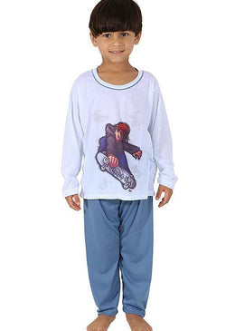 Pijama infantil longo confeccionado em malha, um tecido super confortável Blusa com uma estampa bem divertida na frente e calça toda lisa. Ideal para o... 
