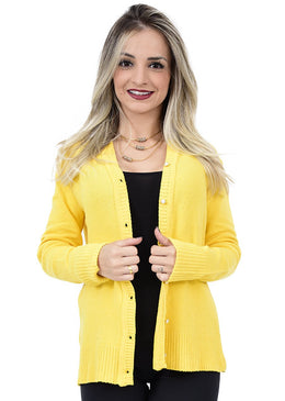 Cardigan manga longa, com botão liso, modelagem ajustada ao corpo.  Tamanho único .   Confeccionado em  80% ALGODÃO 17% POLIESTER  08% ELASTANO 