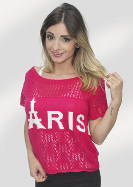 Blusa cropped linha com manguinha e  bordado na  frente  Composição 100% Acrílico                           ... 