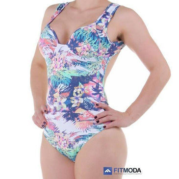 Body para academia estampado com bojo costa com decote moderno em Suplex de poliamida Light super confortável para prática de esportes e também para usar no... 