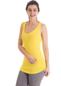 Regata Fitness com drapeado nas laterais. Modelagem mais comprida que taba o bumbum. Fabricada em viscoair, que é viscolycra com furinhos que permitem a ventilação... 