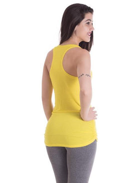 Regata Fitness com drapeado nas laterais. Modelagem mais comprida que taba o bumbum. Fabricada em viscoair, que é viscolycra com furinhos que permitem a ventilação... 