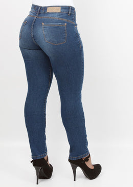 Calça Jeans Cintura Alta Feminina, Excelente Qualidade, com tecido de 78,5% Algodão, 20% Poliéster e 1,5% Elastano 