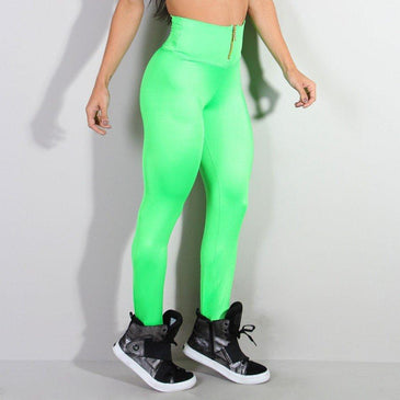 Calça em cirrê de poliamida com  zíper Marca: Carioca FitComposição: 84% Poliamida e 16% Elastano 