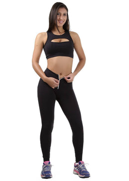 Calça Fitness Fuso C/ Ziper Suplex Liso modelando o corpo feminino para correr caminhar malhar na Academia no Crossfit Funcional nas aulas de Pilates Ioga... 