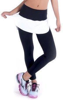 Calça Fitness Legging Com Saia Liso - Kit Promocional Com 5 Calças 5688, modelando o corpo feminino para correr, caminhar, malhar na Academia, no Crossfit,... 