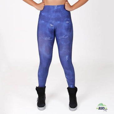 Calça Fusô Fitness com estampa jeans. Fabricante: Carioca FitComposição: 90% Poliéster 10% Elastano 