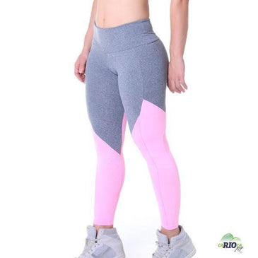 Calça Fusô  em Suplex de  Poliamida com recorte em tela rosa. Cós duplo de altura média.  Marca: Carioca FitComposição: 90% Poliamida 10% Elastano 