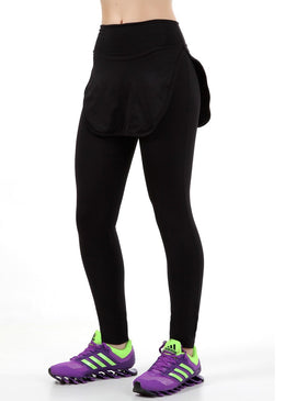 Calça Fuso Fitness com Saia Tapa Bumbum Lisa, modelando o corpo feminino para correr, caminhar, malhar na Academia, no Crossfit, Funcional, nas aulas de Pilates,... 