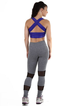 Calça Fuso Fitness Com Tule Horizontal modelando o corpo feminino para correr caminhar malhar na Academia no Crossfit Funcional nas aulas de Pilates Ioga aulas... 