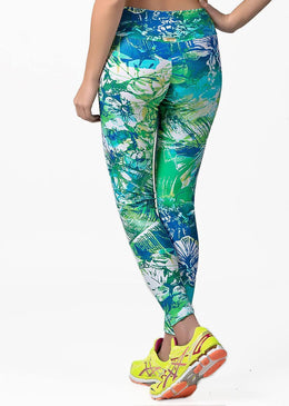 Calça Fuso Fitness Mirian Couro Alto Brilho Estampado EVOLUTION ainda mais qualidade e estilo modelando o corpo feminino para correr caminhar malhar na Academia no... 