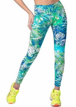 Calça Fuso Fitness Mirian Couro Alto Brilho Estampado EVOLUTION ainda mais qualidade e estilo modelando o corpo feminino para correr caminhar malhar na Academia no... 