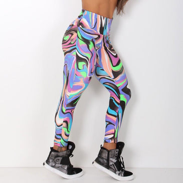 Calça legging  estampada para academia confeccionada em suplex de poliéster Marca: Carioca FitComposição: 90% Poliéster e 10% Elastano 