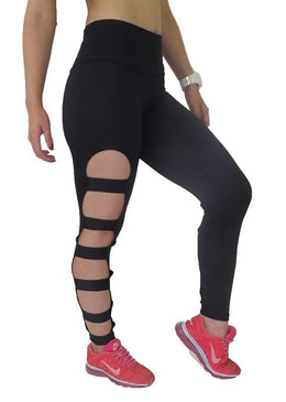 Legging lisa com rasgos, muito estilo na hora de malhar! Essa calça foi feita para as mulheres antenadas às tendências da moda e que não tem... 