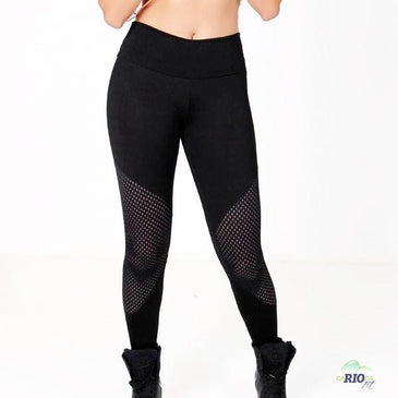 Calça em suplex de poliéster de alta qualidade com recorte em tela de poliamida. Marca: Carioca FitComposição: 90% Poliéster e 10% ElastanoComposição Tela: 90% Poliamida e 10% Elastano 