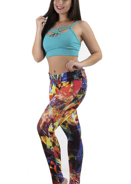 Calça legging fitness confeccionada em suplex de poliéster estampado. Super confortável e macia, possui cós duplo e pezinho. Ideal para pratica de exercícios. Composição: 91%... 