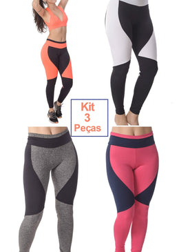 Kit calça legging fitness em suplex liso com recortes.Modelo super confortável e muito bonito para apresentar às suas clientes!Não perca esse oportunidade de vendas!Cores enviadas... 