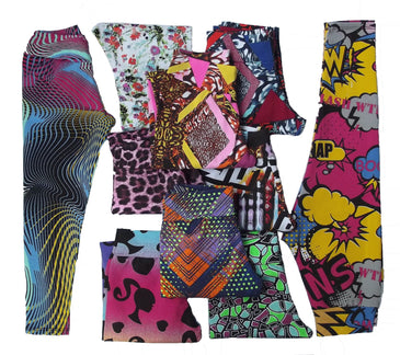 KIT COM 06 Calça Leggin Juvenil Menina em Cotton Estampada DIVERSAS E VARIADAS ESTAMPAS >>NÃO É POSSÍVEL ESCOLHER ESTAMPAS<< TAMANHO:10 - VESTE 8 ANOS - 64 CM ALTURA... 