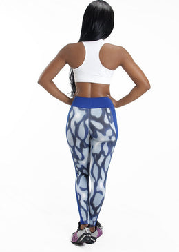 CALÇA LEG CONFECCIONADA EM SUPLEX ESTAMPADO, NA LATERAL DE SUPLEX LISO. BONITA E NA MODA. 