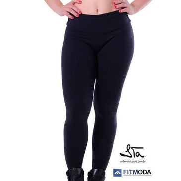 Calça fusô em tecido Santa Constância Authentic com cintura franzida nas laterais. Cós de altura média  em tecido duplo ajudando a modelar o abdômen. Pernas sem costura nas... 