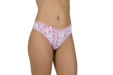 Calça estampada de microfibra romantic com elástico de renda na cintura e detalhe com laçarote confortável ideal para o uso diário. Composiçao 90%poliéster 10% elastano... 