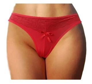 anga sexy em microfbra e renda com laço de cetim na frente. Modelo fio dental com as laterais medianas com detalhe de renfa na parte... 