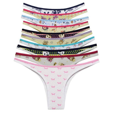 Calcinha lateral fina em cotton.Kit 10 peças   3 P 4 M 3 G Composição: 90% algodão 10% elastano fundo 100% algodão 