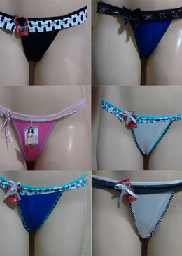 o kit contém tangas de cós largo <==(Maioria) e tangas com cós fino, não é possível escolher só um tipo, nem os modelos, eles variam... 