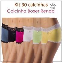 Este kit contém 15 calcinhas em cores diversas no tamanho M e 15 calcinhas nas cores diversas no tamanho G   Calcinha Boxer sem Costura... 