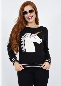 Blusa fabricado em tricô com detalhe de listra na manga e barra estampa frente Composição 100% Acrílico                 ... 