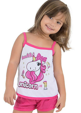 Babydoll infantil confeccionado em malha, composto por camiseta com estampa bem alegres e divertida, o shortinho é todo liso. Com esse lindo babydoll as pequenas terão... 