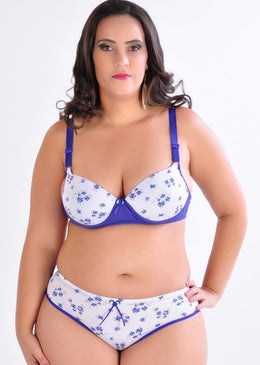 Detalhes do Produto Conjunto de romantic lisa e estampada. O soutien é de romantic lisa com romantic estampada no bojo, modelo básico, bojo casquinha, arco,... 