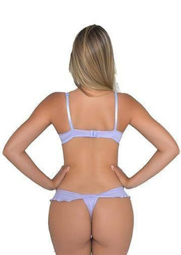Conjunto Lingerie com bojo confeccionado em renda super confortável. O Soutiem tem o bojo todo em renda desenhada com detalhe de fita cetin na parte... 