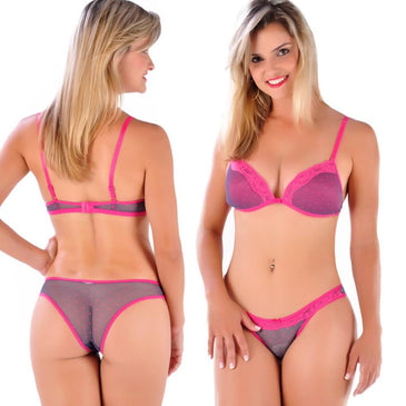 Conjunto Ousadia Perfeito para a Sedução Um lindo e delicado conjunto para seu dia a dia, confortável, soutien com bojo e alças reguláveis e fico acabamento... 
