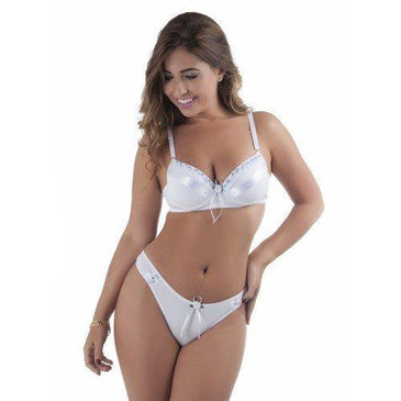 Conjunto em microfibra lisa com detalhe de em fita no bojo .  Composição    83% Poliamida   17% Elastano  Com ótimo caimento confortávele  Lindo desaine !!!Compre um dos nossos... 