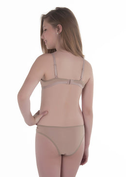 CONJUNTO TEEN DE MICROFIBRA COM BOJO TRIÂNGULO, SOUTIEN LISO E CALCINHA ESTAMPADA.COMPOSIÇÃO: 82% POLIAMIDA 18% ELASTANO, FORRO 100% ALGODÃO, FORRO DO BOJO 100% POLIESTER  