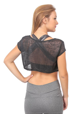 Cropped confeccionado em inova.Composição: 100% Poliéster 