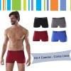 Kit de 4  Cueca Boxer  Poliamida Sem Costura:  Nas Cores : Azul-Vinho-Cinza-PretoA poliamida, ou nylon, foi a primeira fibra sintética criada pelo homem. Tem como... 