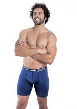 Cueca confeccionada em microfibra, com forro em 100% algodão, no modelo ciclista. Ela é mais comprida do que box tradicional! 