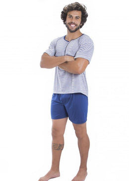 Pijama Masculino Curto, nas cores lisas. 