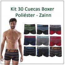 Cueca Boxer Poliéster - Zainn Kit Contem - 10 Cuecas Tam-M , 10 Cuecas Tam-G e 10 Cuecas Tam: GG Nosso Kit de Cueca Boxer... 