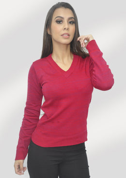Blusa Suéter Elastano Gola V Basica Composição 100% Poliéster 