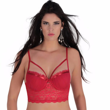 Sutiã Cropped com Strappy Luana.Pala em renda, com strappy, fecho nas costas com bojo e fita de cetim Ideal para aparecer em seu look.Mulher moderna  