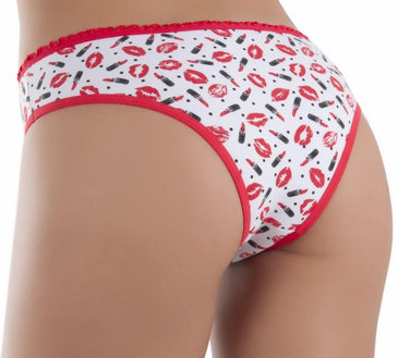 Calcinha confeccionada em algodão estampado, tecido macio, natural, que não causa alergias ou irritações na pele. O modelo é tradicional com cintura um pouco mais... 