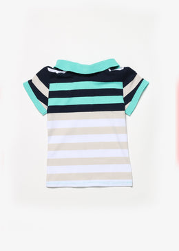 Polo para meninas, listras e fecho na gola em botão. Composição: 98% Algodão | 2% ElastanoSKU: CMTPM30 TABELA DE EQUIVALÊNCIA TAMANHO EQUIVALE A: P 0 a... 