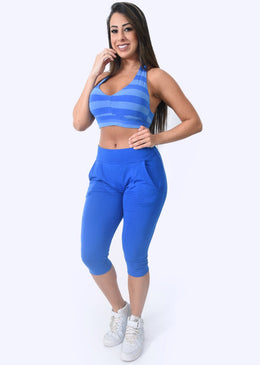 Bermuda saruel malha visco lycra com recortes e bolsos frente estampa yrex costas Composição 96% Viscose 04% Elastano               ... 