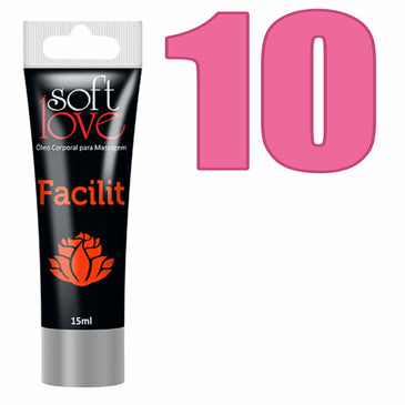 Facilit 4x1 Bisnaga 15ml - Softlove Kit com 10 Unidades Compre no atacado e tenha uma margem de lucro maior! Ótimo produto para revenda com... 