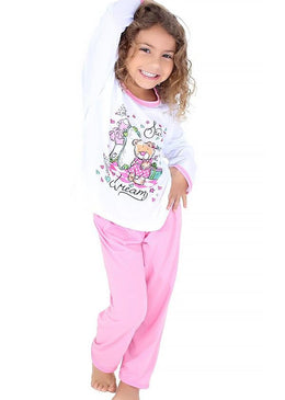 O pijama longo infantil em malha é um conjunto super confortável, que proporcionará excelentes noites de sonos para as pequenas. A calça possui modelo soltinho,... 