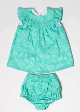 Vestido Maila com estampa de pássaros.Acompanha uma calcinha da mesma estampa.Fecho nas costas em botão.Composição 100% AlgodãoSKU: V262 TABELA DE EQUIVALÊNCIA TAMANHO EQUIVALE A: P... 