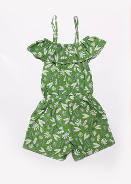 Macaquinho infantil ombro a ombro, com babados.Com elástico na cintura e alça regulável Ideal para dias ensolarados e brincar no parque.SKU: DKMF8Composição: 100% Algodão. TABELA DE... 